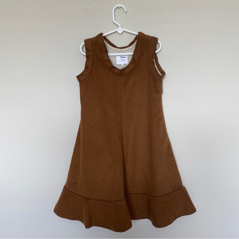Miss L Ray Girls Wool Blend Dress Size 8 Brown NEW Western Cowgirl Girlcore Fall